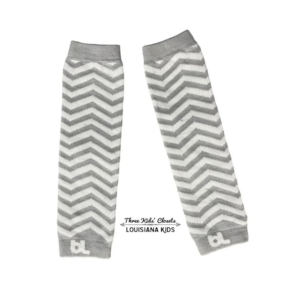BL Baby Leggings One-Size Grey Chevron Leg Warmers